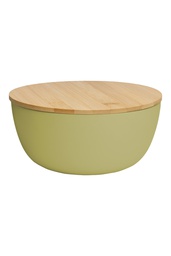 [BW208] Schüssel mit Bambusdeckel PLAIN 18,5 cm lime
